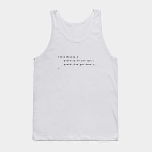 Never Gonna Give You Up Black Tank Top